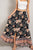 Navy Floral Maxi Skirt(742)