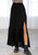 Black Rayon Gauze Maxi Skirt(529)