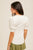 White Ribbed Tee w/ Embroidered Sleeve(653)