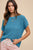 Teal Loose Knit Short Sleeve Sweater(686)