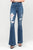 Flying Monkey High Rise Distressed Flare Jean(F4048)