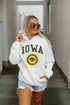 Iowa Hooded White Graphic Sweatshirt(W348)