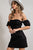 Black Denim Off Shoulder Dress(W249)
