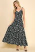 Black Floral Maxi Dress(W225)