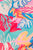Pink/Blue Tropical Print Maxi Dress(W897)