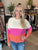 Cream/Fuchsia Colorblock Sweater(832)