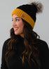 Black/Gold Cable Knit Beanie(WH212)