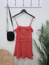Red Floral Ruffled Dress(W100)