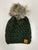 Olive Cable Knit Beanie(H213)