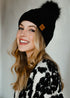 Black Cable Knit Beanie(H207)