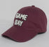 Maroon 3D Game day embroidered patch cotton baseball cap (H129)