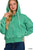 Green Zip Up Cropped Hoodie(W670)