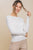 White Soft Lightweight Sweater w/ Button Cuff(W637)