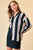 Black Stripe Silk Oversized Blouse(W644)