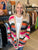 Pink/Multi-Color Stripe Cable Knit Cardigan(W639)
