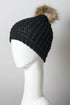 Black Textured Knit Beanie(H214)