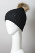 Black Textured Knit Beanie(WH214)
