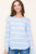 Blue Stripe Lightweight Textured Sweater(371)