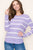 Purple Stripe Lightweight Textured Sweater(W717)
