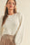 Ivory Ribbed Puff Sleeve Sweater(389)