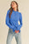 Blue Ruffled Mockneck Light Sweater(347)