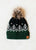 White/Black/GREEN Patterned Knit Beanie(WH226)