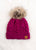 Magenta Cable Knit Beanie(H222)