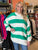 Green Stripe Oversized Sweater(W678)