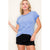 Blue Stripe Short Sleeve Top(162)