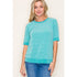 Green Stripe 3/4 Sleeve Top(161)