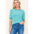 Green Stripe 3/4 Sleeve Top(161)