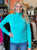 Turquoise Turtleneck Sweater(W676)