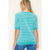 Green Stripe 3/4 Sleeve Top(161)