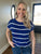 Royal Stripe Short Sleeve Sweater(113)