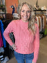 Pink Mixed Cable Knit Mockneck Sweater(349)