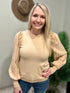 Beige Soft Sweater w/ Ribbed Balloon Sleeve(357)