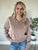 Tan 1/4 Zip Mineral Wash Soft Sweatshirt(160)