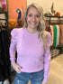 Lilac Soft Light Puff Sleeve Sweater(368)