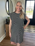 Black Stripe Tee Dress(173)