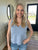 Blue V-neck Cropped Tank(168)