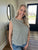 Dark Green Stripe Cinched Sides Tank(166)