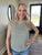 Dark Green Stripe Cinched Sides Tank(166)
