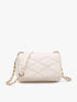 Off White Quilted Crossbody Purse (B208)