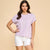 Lavender Light Ribbed Sweater Short Sleeve Tee(183)