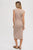 Tan Stripe Sleeveless Midi Dress(429)