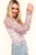 Ivory & Red Floral Mesh Top(185)