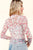 Ivory & Red Floral Mesh Top(185)