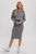 Gray Ribbed Hooded Sweater Midi Dress(W767)