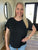 Black Textured Ribbed Pocket Tee(179)