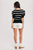 Black Stripe Short Puff Sleeve Sweater(W805)